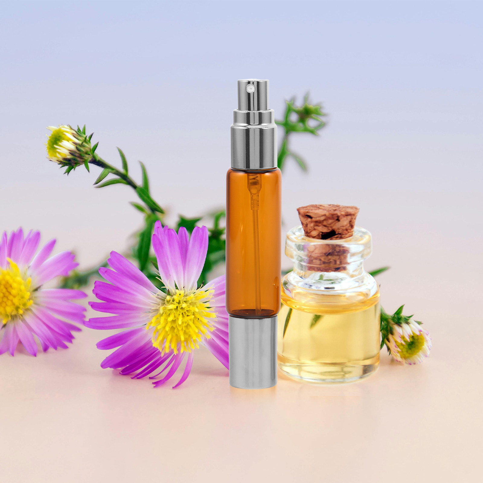 Perfume Refill Bottle - 8Pcs Amber Glass Roller Bottles Set