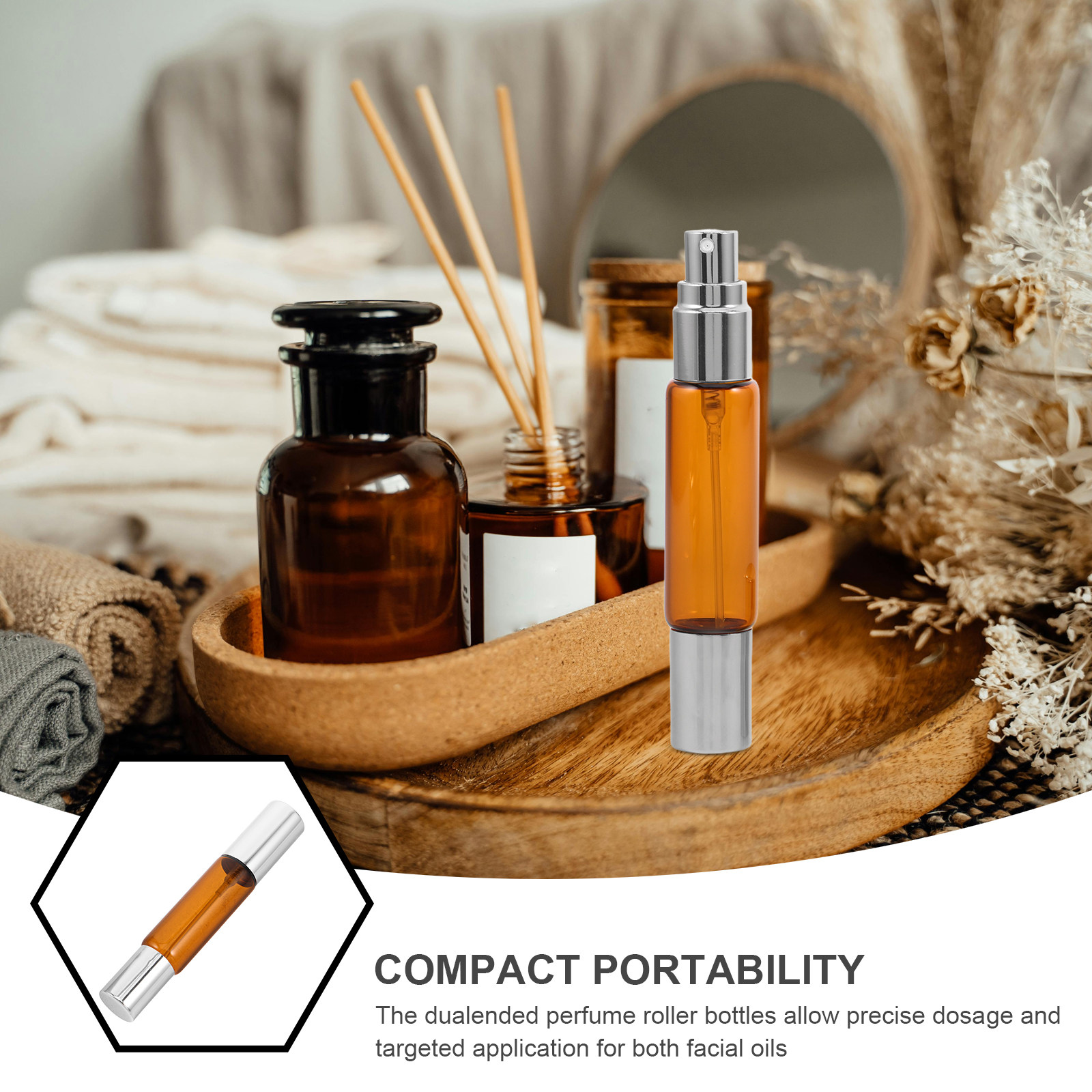 8Pcs Amber Glass Roller Bottle - đánh giá và giá Perfume Refill Bottle